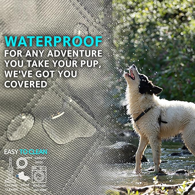 KULULU Dog Car Seat Cover for Back Seat 100% Waterproof (60" W 64" L))