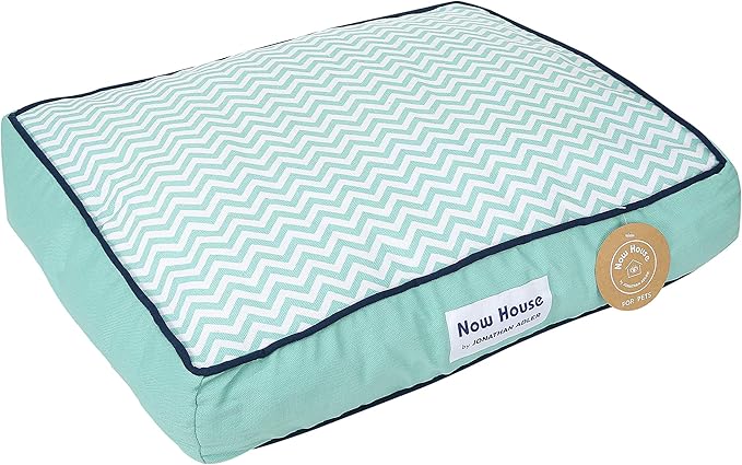 Now House for Pets by Jonathan Adler Teal Chevron Dog Bed 22x17x5 inches, 25lbs)
