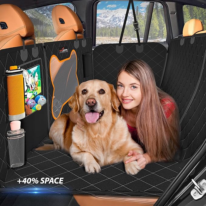 Pet Backseat Extender for Dogs 600D Fabric 500lbs, Waterproof,