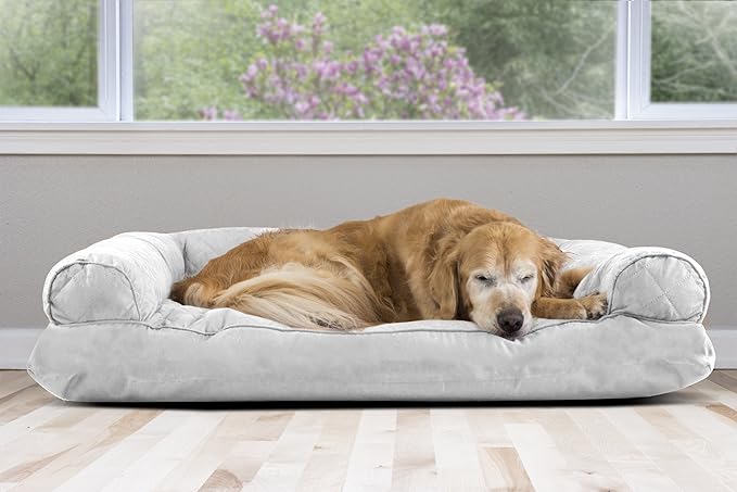 Furhaven Pillow Dog Bed for Large Dogs w/ Removable Bolsters & Washable Cover