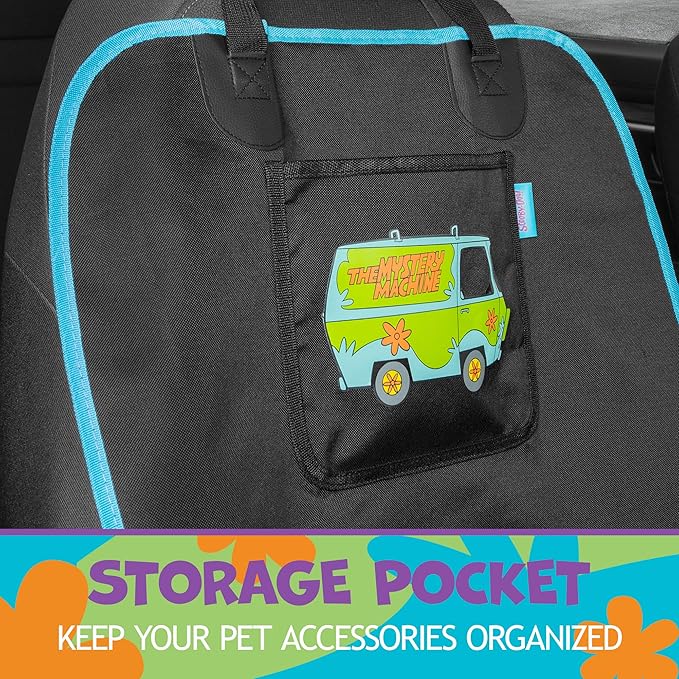 BDK Scooby Doo Dog Car Seat Cover for Front Seat – Dog Seat Protector with Storage Pocket
