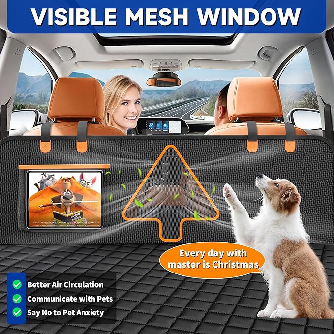MDQ Dog Car Seat Cover for Pets 100% Waterproof Dog Car Hammock 600D Heavy