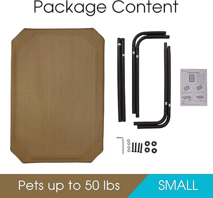 PHYEX Heavy Duty Steel-Framed Portable Elevated Pet Bed 33" L 19" W 7.5" H(S,