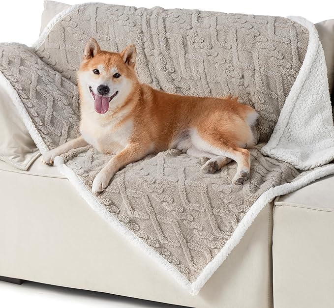 Bedsure Waterproof Dog Blankets for Large Dogs 40"x50", Taupe