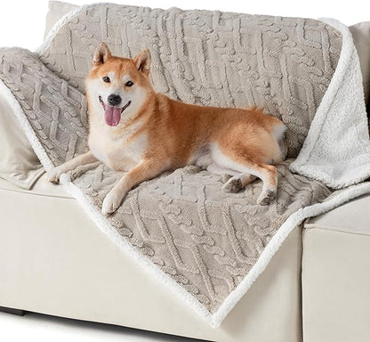 Bedsure Waterproof Dog Blankets for Large Dogs 40"x50", Taupe