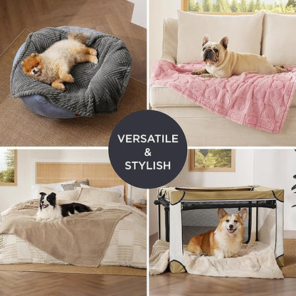 Bedsure 1 Pack 2 Dog Blankets for Small Dogs 2pcs Washable 300GSM Coral