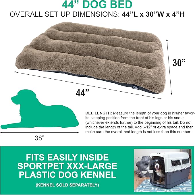 SportPet Designs Waterproof Pet Bed Fits Plastic Kennel 46 inch, (CM-0396-CS01)
