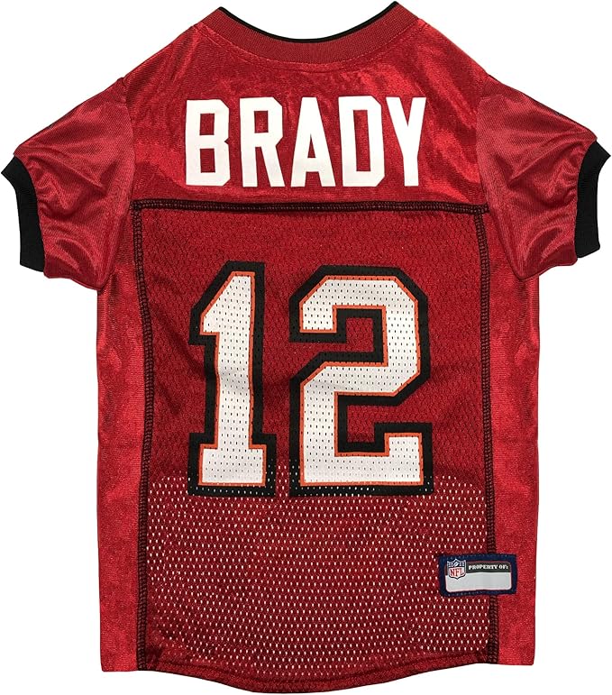 NFLPA Tom Brady PET Jersey, NFL Dog Shirt, Size X-Large, Tampa Bay Buccaneers Mesh Jersey for Dogs