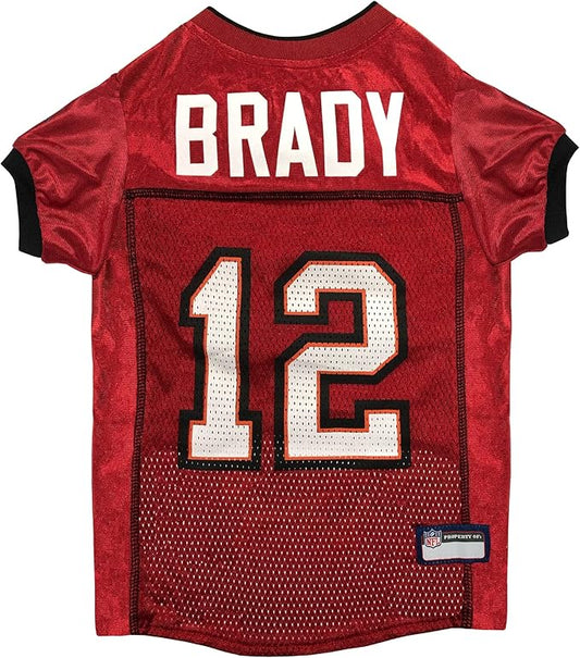 NFLPA Tom Brady PET Jersey, NFL Dog Shirt, Size Small, Tampa Bay Buccaneers Mesh Jersey for Dogs