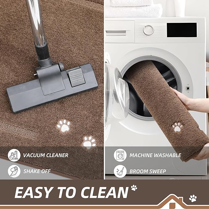 BEQHAUSE Dog Door Mat for Muddy Paws Absorbent Dirt Trapper Entryway Rug Non-Slip Washable Dog Welcome Mat Soft Mud Mat for Dogs Entry Indoor Door Mat for Inside Floor 24"x36"