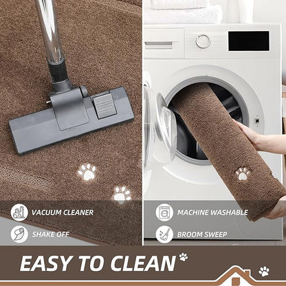 BEQHAUSE Dog Door Mat for Muddy Paws Absorbent Dirt Trapper Entryway Rug Non-Slip Washable Dog Welcome Mat Soft Mud Mat for Dogs Entry Indoor Door Mat for Inside Floor 24"x36"