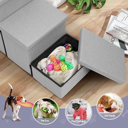 Heeyoo Dog Stairs with Storage 3 Tiers 50 lbs