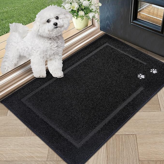 BEQHAUSE Dog Door Mat for Muddy Paws Dirt Trapper Absorbent Entryway Rug Non-Slip Washable Dog Mat Low-Profile Indoor Door Mats Soft Welcome Mat for Muddy Wet Shoes and Paws 20"x32"