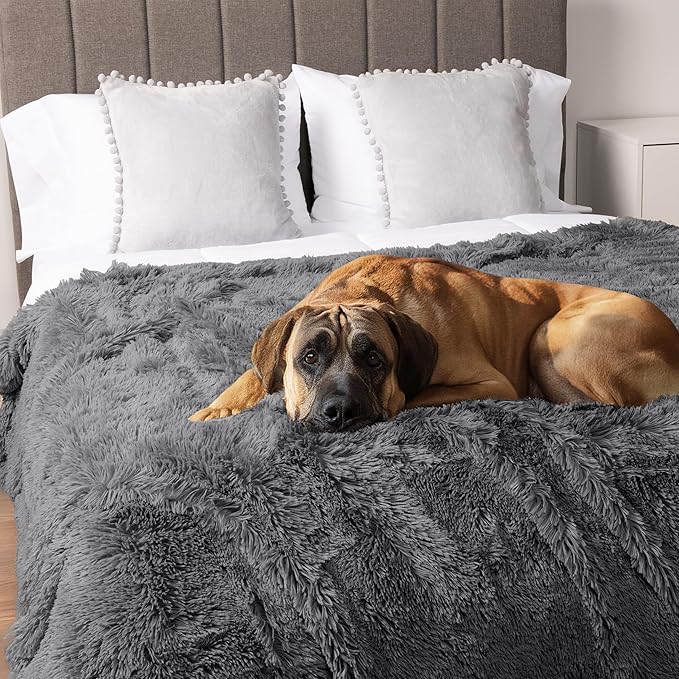PetAmi Waterproof Dog Blanket for Large Dog 90x90 Gray