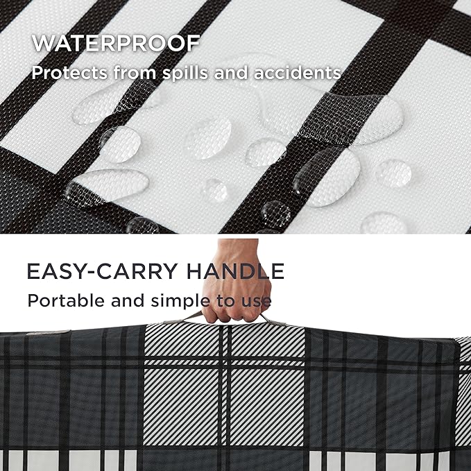 Bedsure Large Patterned Dog Bed for Large Dogs Cover(35"x22", Black)