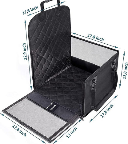 Dog Car Seat for Front Seat – 17.7165" 17.7165" x 22.8346" and 12.9921" on