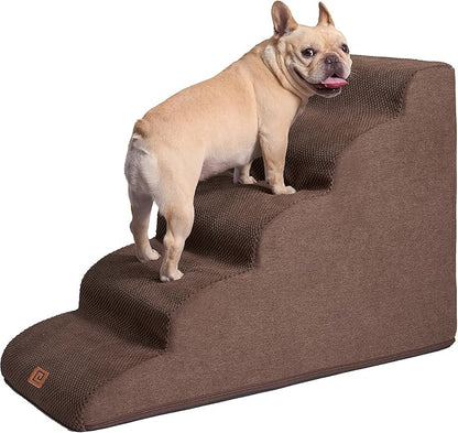 EHEYCIGA Curved Dog Stairs for High Beds 22.6" H 5-Step Dog