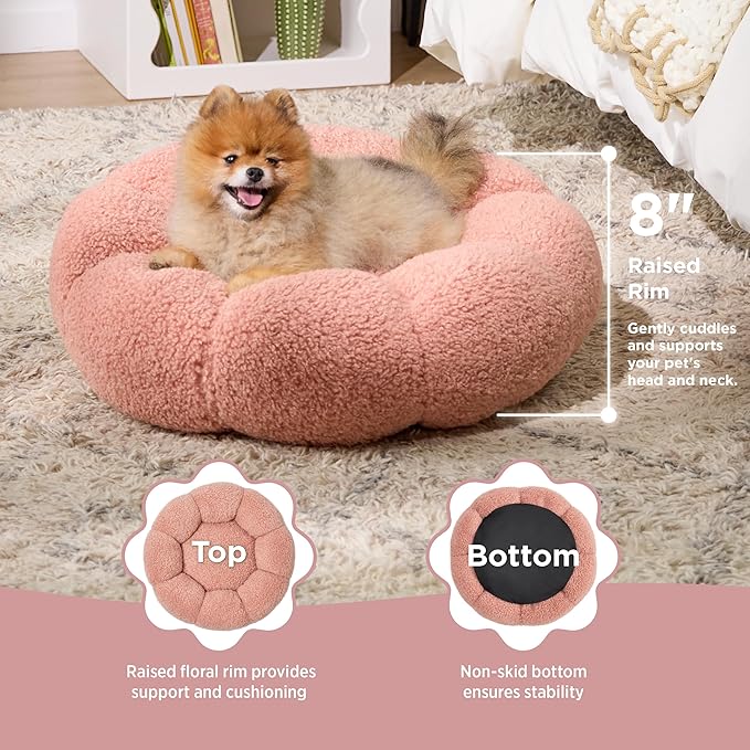 Lesure Calming Small Dog Bed 25 lbs, 23"