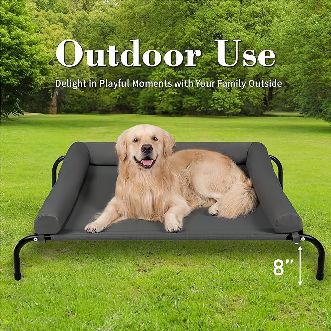Cooling Elevated Dog Bed with Pillows