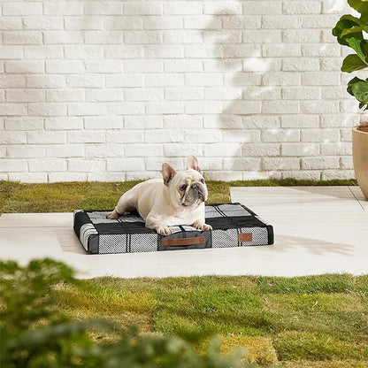 Bedsure Medium Patterned Dog Bed for Medium Dogs Cover(30"x20", Black)