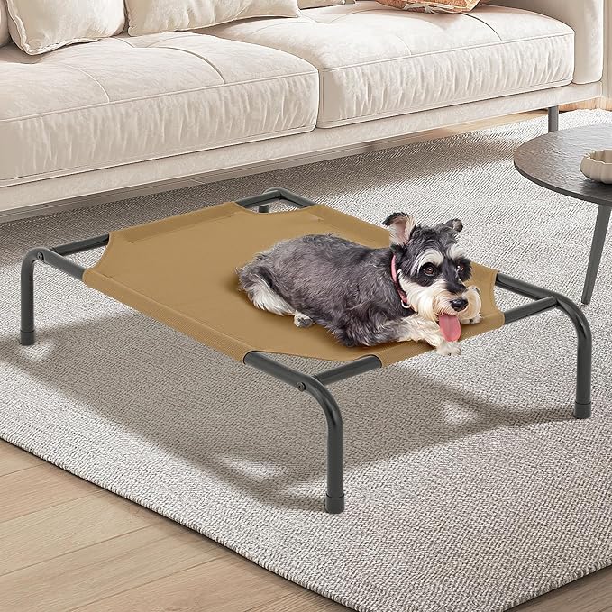 MoNiBloom Elevated Dog Bed Cooling Raised Ped Bed Portable Dog Cot for Camping or Beach 35 Inches