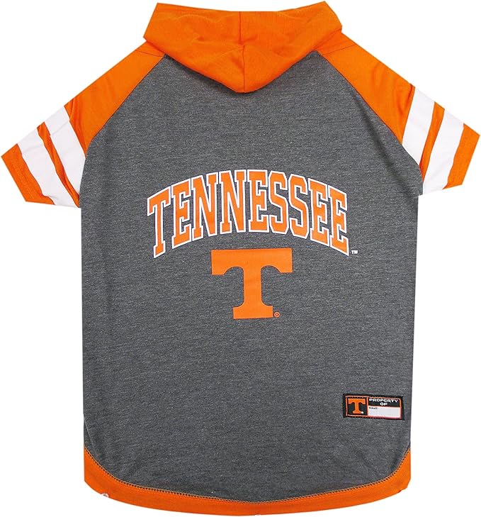 NCAA Tennessee Volunteers Hoodie for Dogs & Cats, X-Small Collegiate Licensed Dog Hoody Tee Shirt. Sports Hoody T-Shirt for Pets. College Sporty Dog Hoodie Shirt.