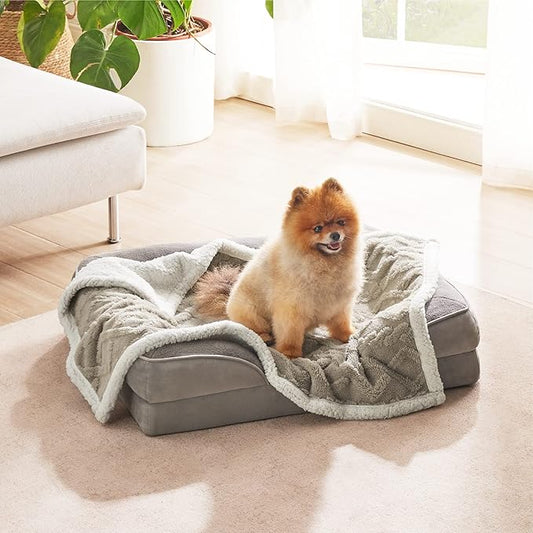 Bedsure Waterproof Dog Blankets for Small Dogs 25"x35", Taupe