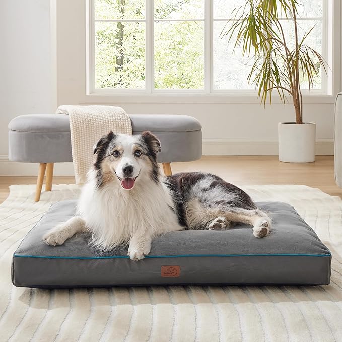 Bedsure Waterproof Dog Beds for Extra Large Dogs 4 inch 100lbs XL-Crate