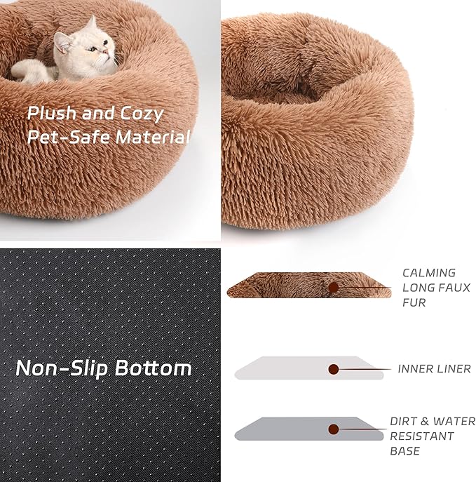 Calming Dog Bed for Large Cats and Dogs 23.5'')
