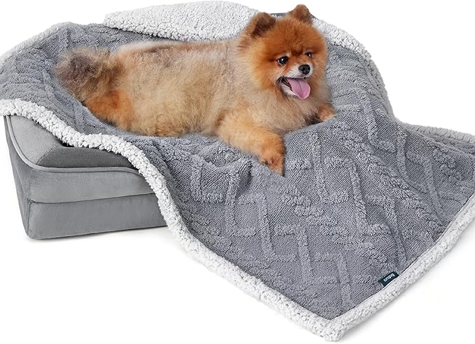 Bedsure Waterproof Dog Blankets for Small Dogs 25"x35", Grey