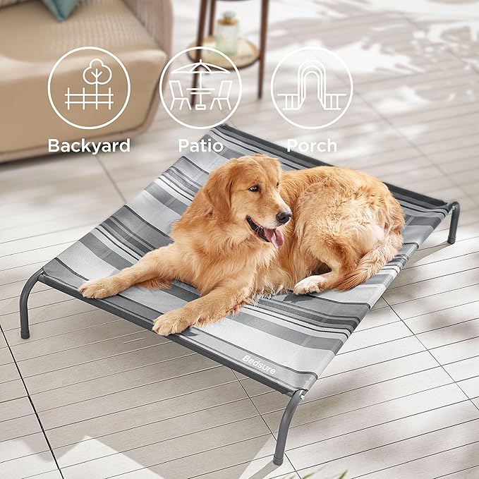Bedsure Large Elevated Cooling Outdoor Dog Bed 49 inches