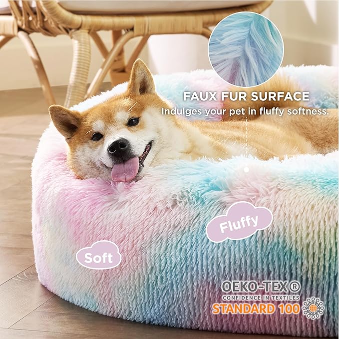 Bedsure Calming Dog Bed for Medium Dogs 45 lbs 30 inches