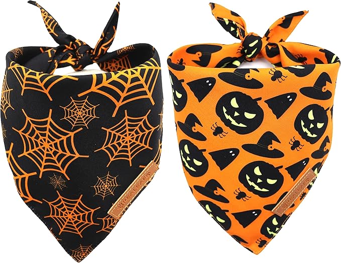Realeaf Halloween Dog Bandanas 2 Pack