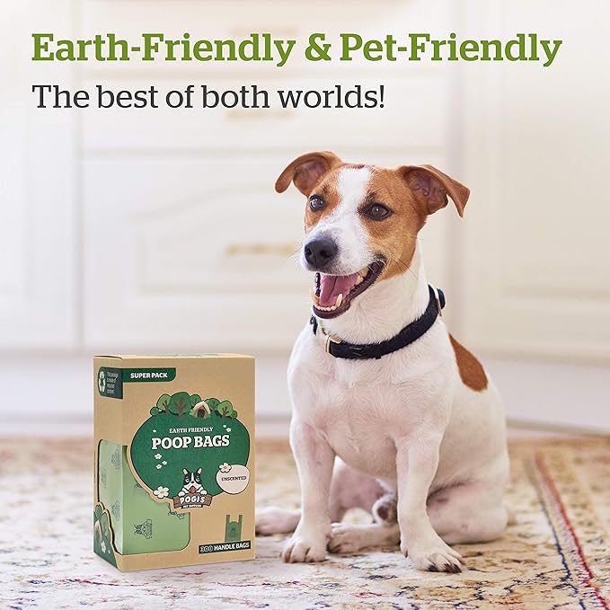 Pogi's 300 Unscented Dog Poop Bags with Handles 4+ Month