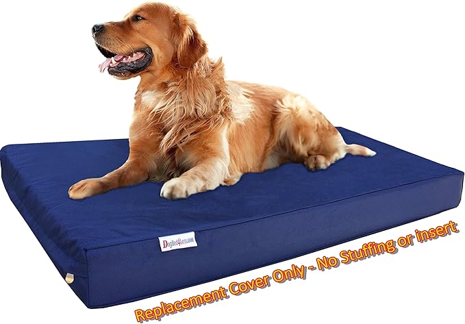 Dogbed4less XL 1680 Ballistic Heavy Duty Dog Pet Bed External Zipper Duvet Cover - Replacement cover only, 47X29X4 Inches, Navy Blue