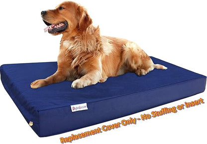 Dogbed4less XL 1680 Ballistic Heavy Duty Dog Pet Bed External Zipper Duvet Cover - Replacement cover only, 47X29X4 Inches, Navy Blue