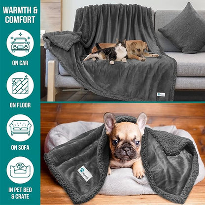 PetAmi WATERPROOF Dog Blanket for Bed 80x60 Grey