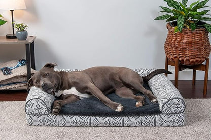 Furhaven Orthopedic Dog Bed for Large/Medium Dogs w/ Removable Bolsters & Washable Cover 55 lbs