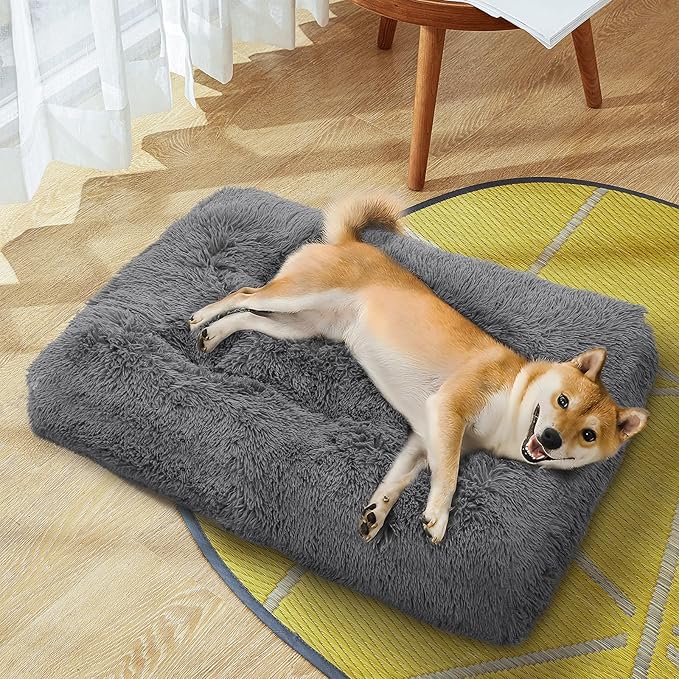 MoNiBloom 40.5"x32.5"x5.5" Dog Beds for Large Size Dogs Machine-Washable Long Plush Pet Beds Warming Cozy Soft Bed for Dogs and Cat