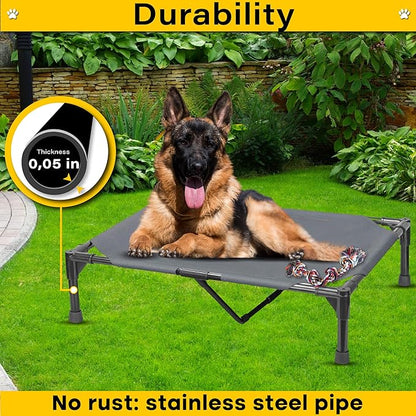 Elevated Dog Bed Raised Dog Bed Cot Bed Small Medium Large Dogs Outdoor Cooling Dog Bed Pet Cat Bed Breathable Mesh Washable (Large 42''L x 25''W)