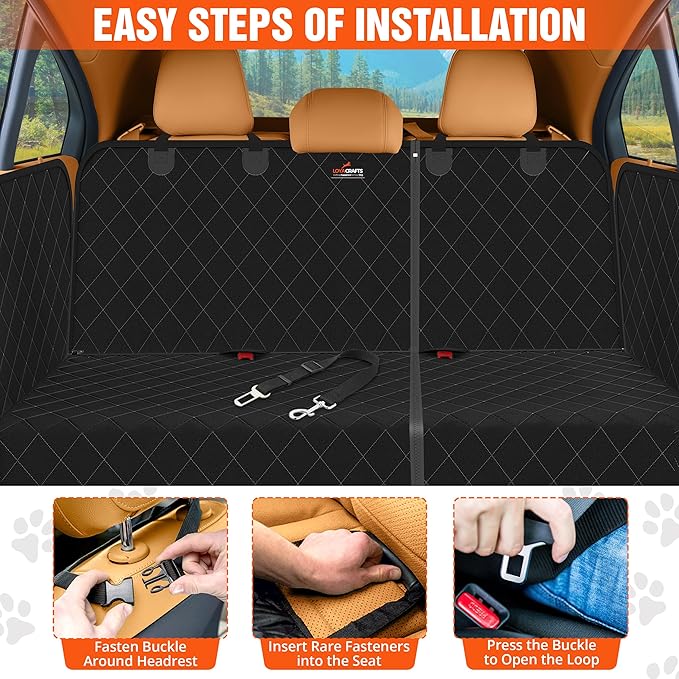 Pet Backseat Extender for Dogs 600D Fabric 500lbs, Waterproof,