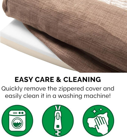 Furhaven Memory Foam Dog Bed for Large Dogs w/ Removable Bolsters & Washable Cover 125 lbs