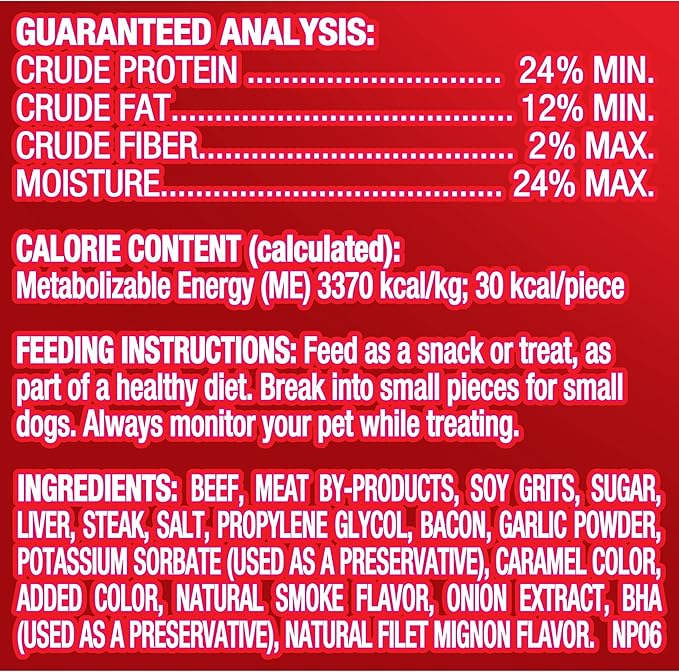 Pup-Peroni Dog Treats, Filet Mignon & Bacon Flavors, 5.6 Ounce (Pack of 8), Made with Real Steak