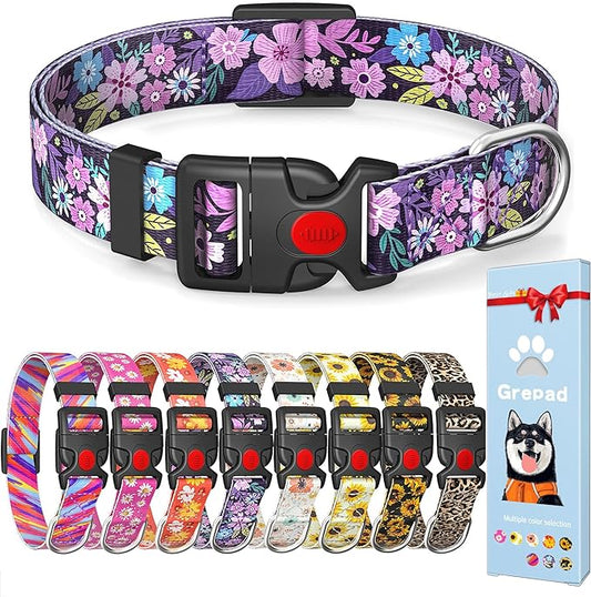 Cute Floral Dog Collar for Small Medium Large Dogs