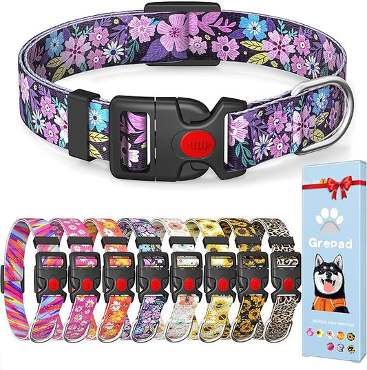 Cute Floral Dog Collar for Small Medium Large Dogs