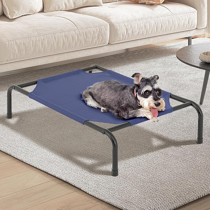 MoNiBloom Elevated Dog Bed Cooling Raised Ped Bed Portable Dog Cot for Camping or Beach 35 Inches