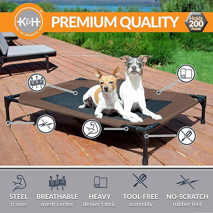 K&H Pet Products Dog Cots Beds for Large Dog- Elevated Outdoor Dog Cot Bed- Raised Dog Hammock Cooling Bed- Washable