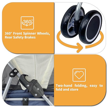 Puppy Small Dog Stroller 33lbs (Blue)