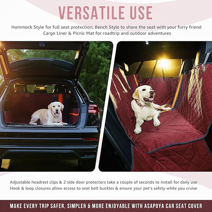 Dog Seat Cover for Cars Trucks SUVs