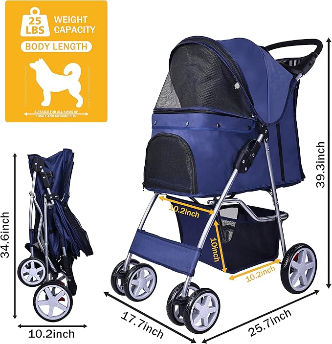 Elevon Pet Stroller 4 Wheels